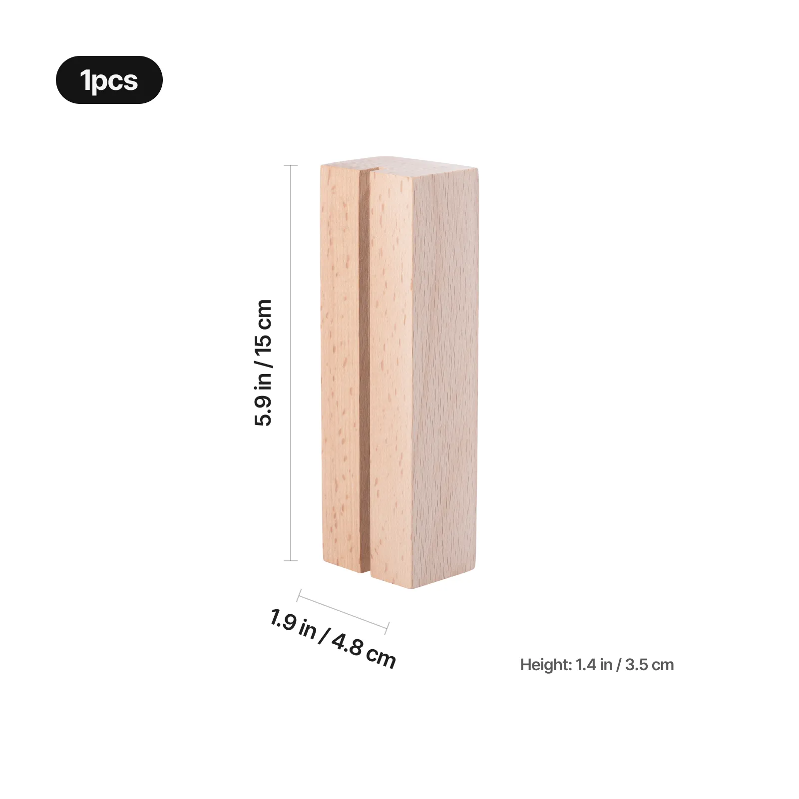 Rectangular Rubber Wood LED Light Base with Open Slot - Image 4