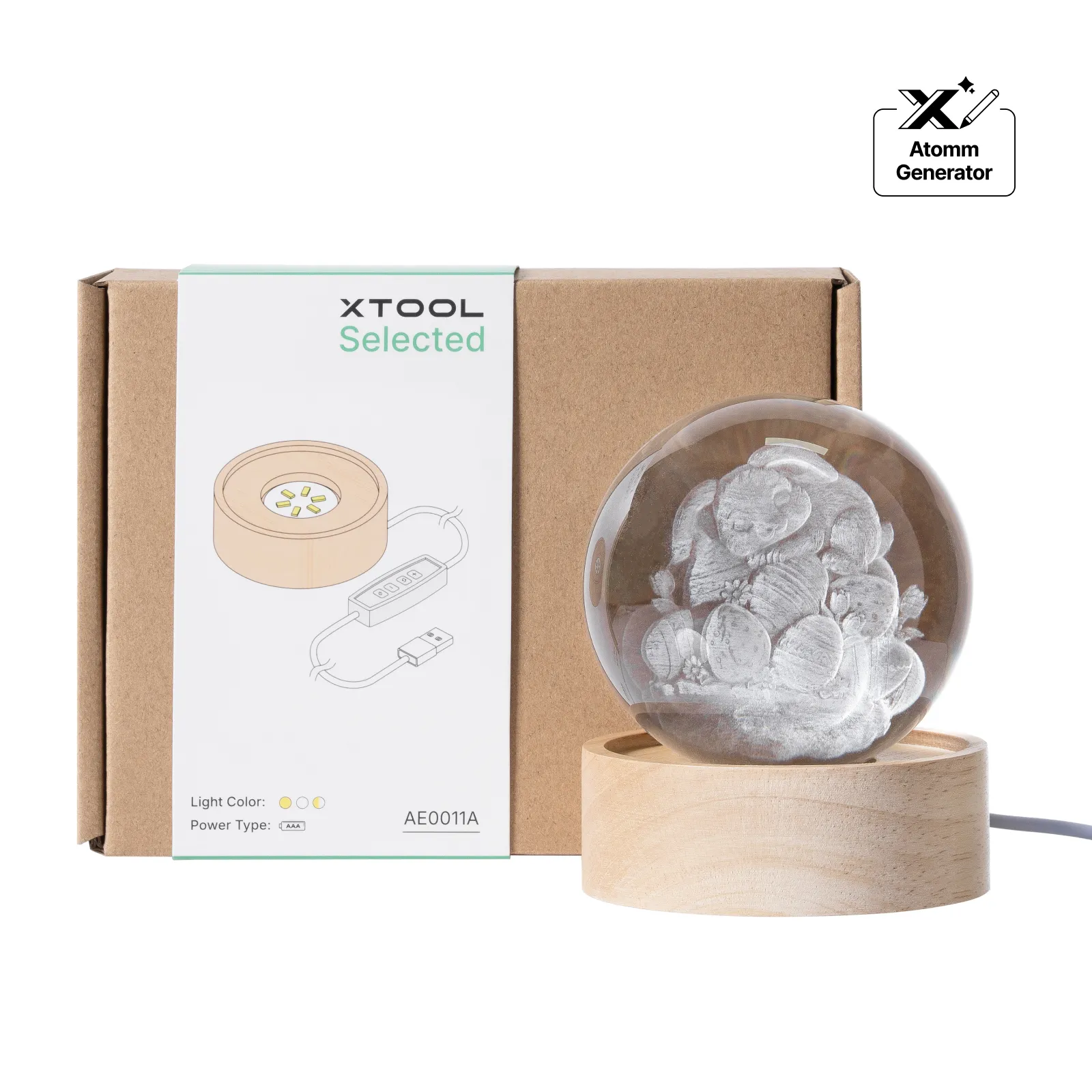 Round Rubber Wood LED Light Base with Groove - Image 12