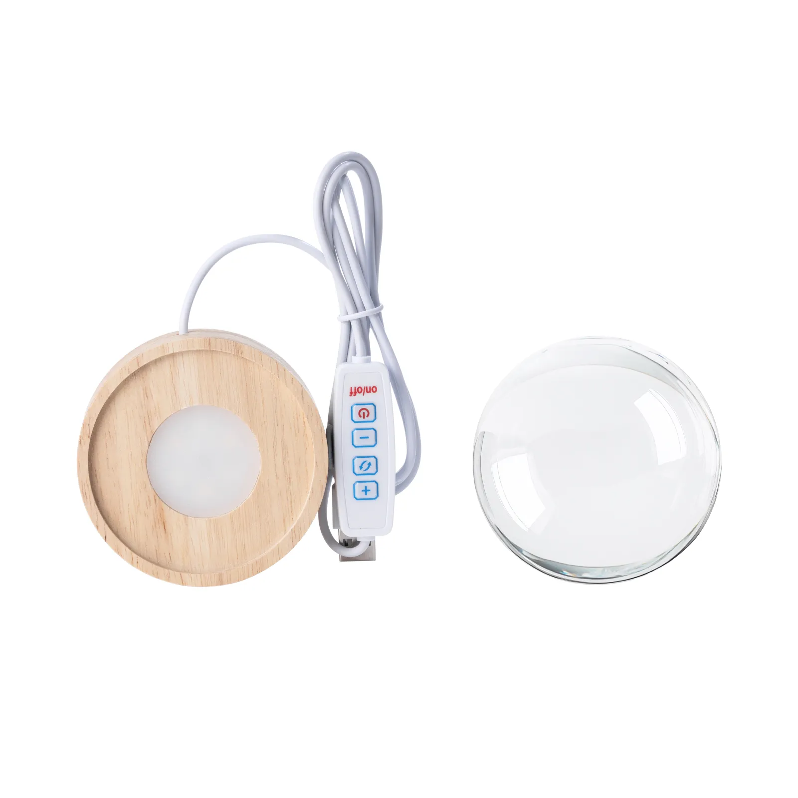 Round Rubber Wood LED Light Base with Groove - Image 14