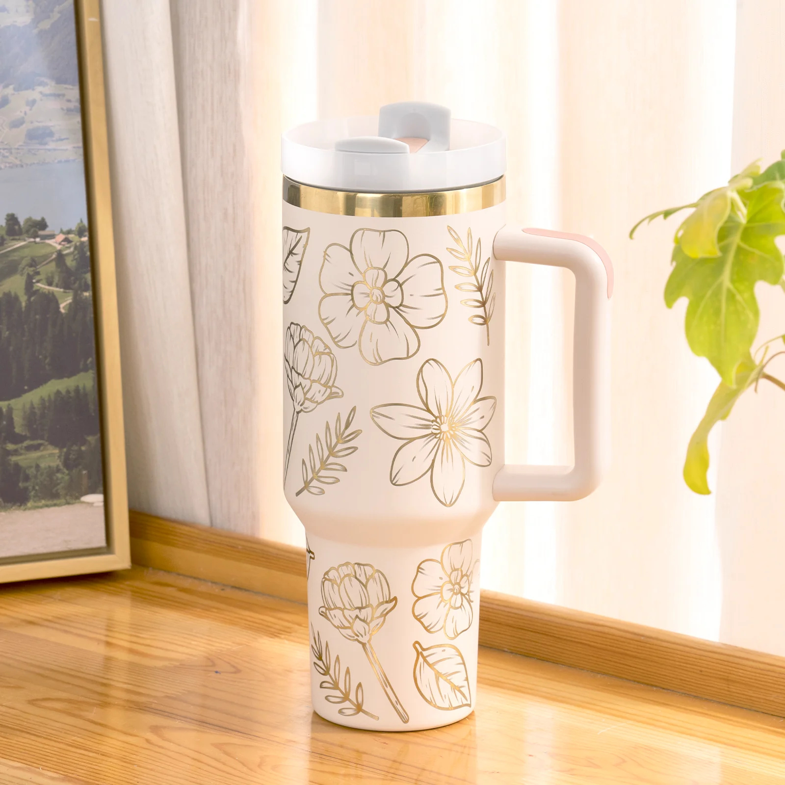 Stainless Steel Tumbler with Handle (40oz) - Image 10