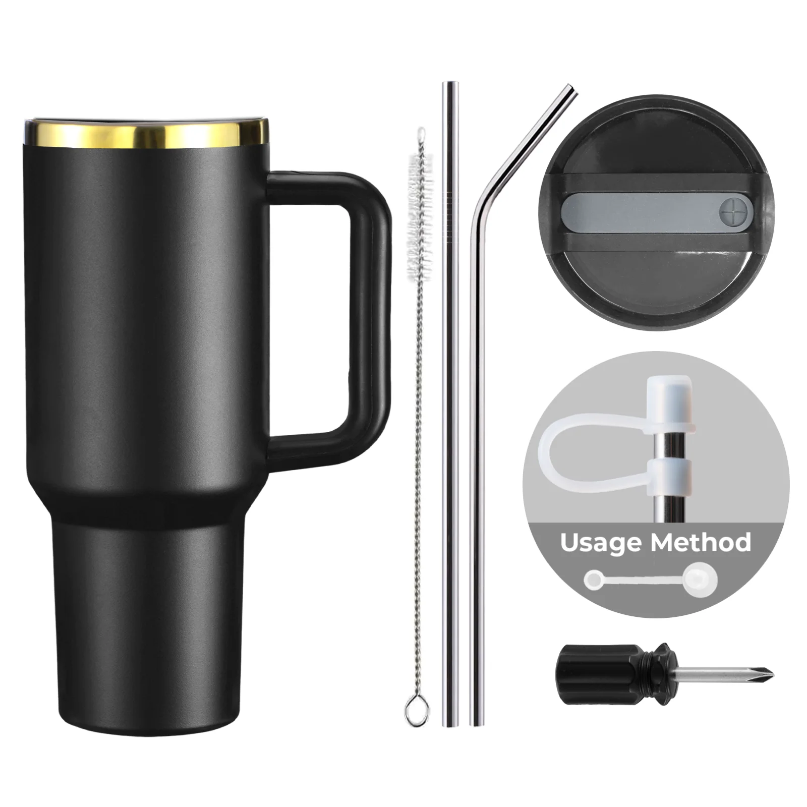 Stainless Steel Tumbler with Handle (40oz) - Image 17